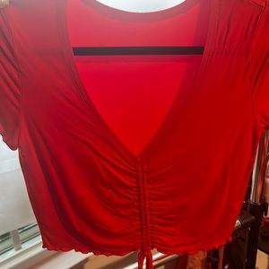 Red crop top